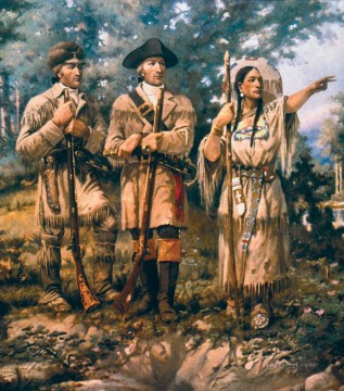 western American Indians 17 Oil Paintings